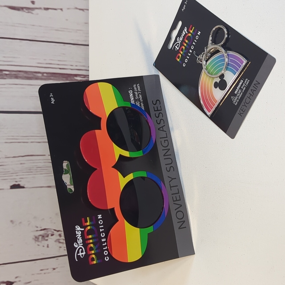 Disney Mickey Mouse Pride Collection‎ Sunglasses and Keychain NWT
